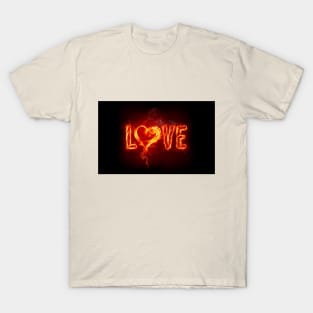 Fire letter set " love " T-Shirt